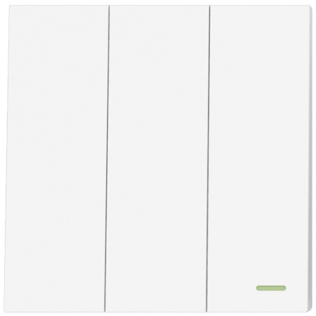 Dimi wireless battery free self sustainable 3 gang switch in plastic finishes and white color