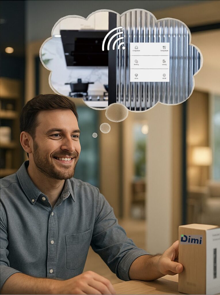 A customer that decided to purchase Dimi product happy because the effortless and wireless installation, Wireless Control Battery Free