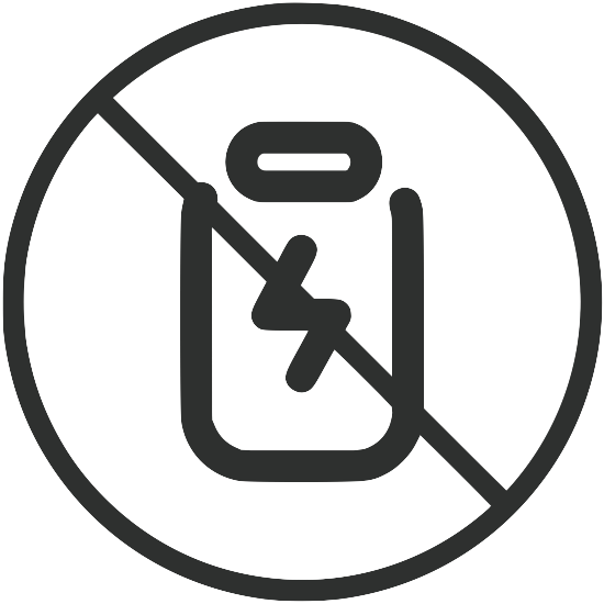 Icon of a battery barred