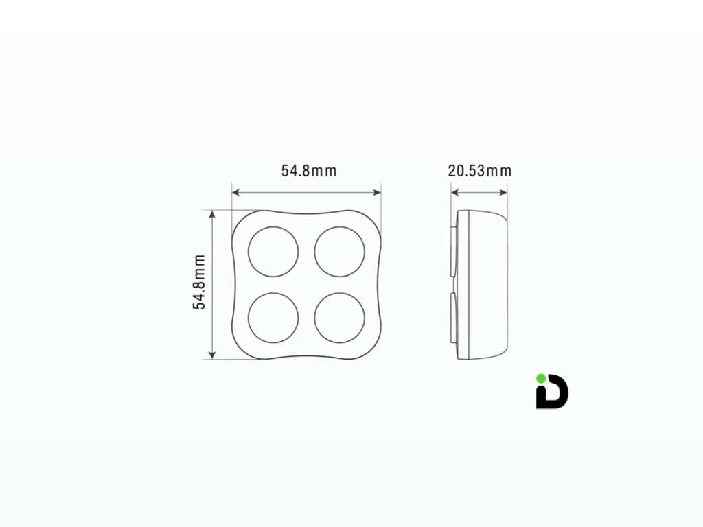 Dimi product drawing with dimensions